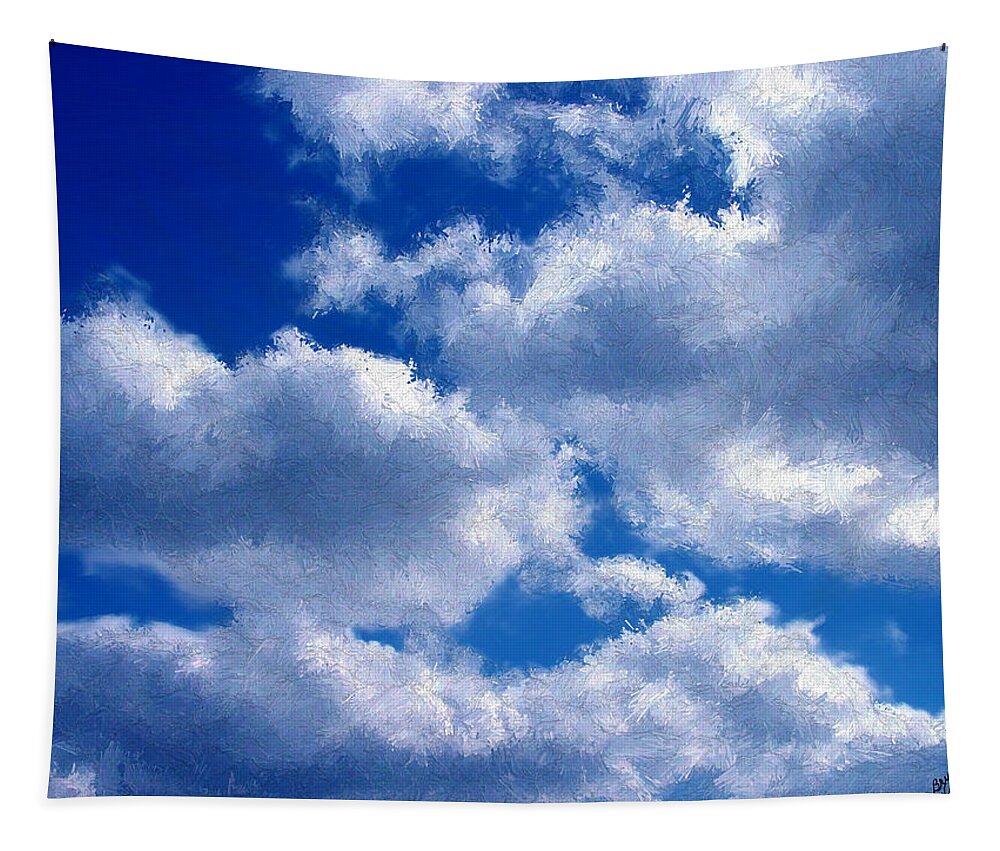Clouds Tapestry featuring the painting Shredded Clouds by Bruce Nutting