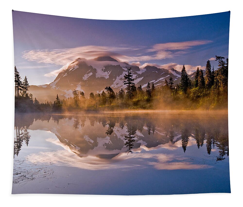 Mountain Tapestry featuring the photograph Shuksan Sunrise by Darren White