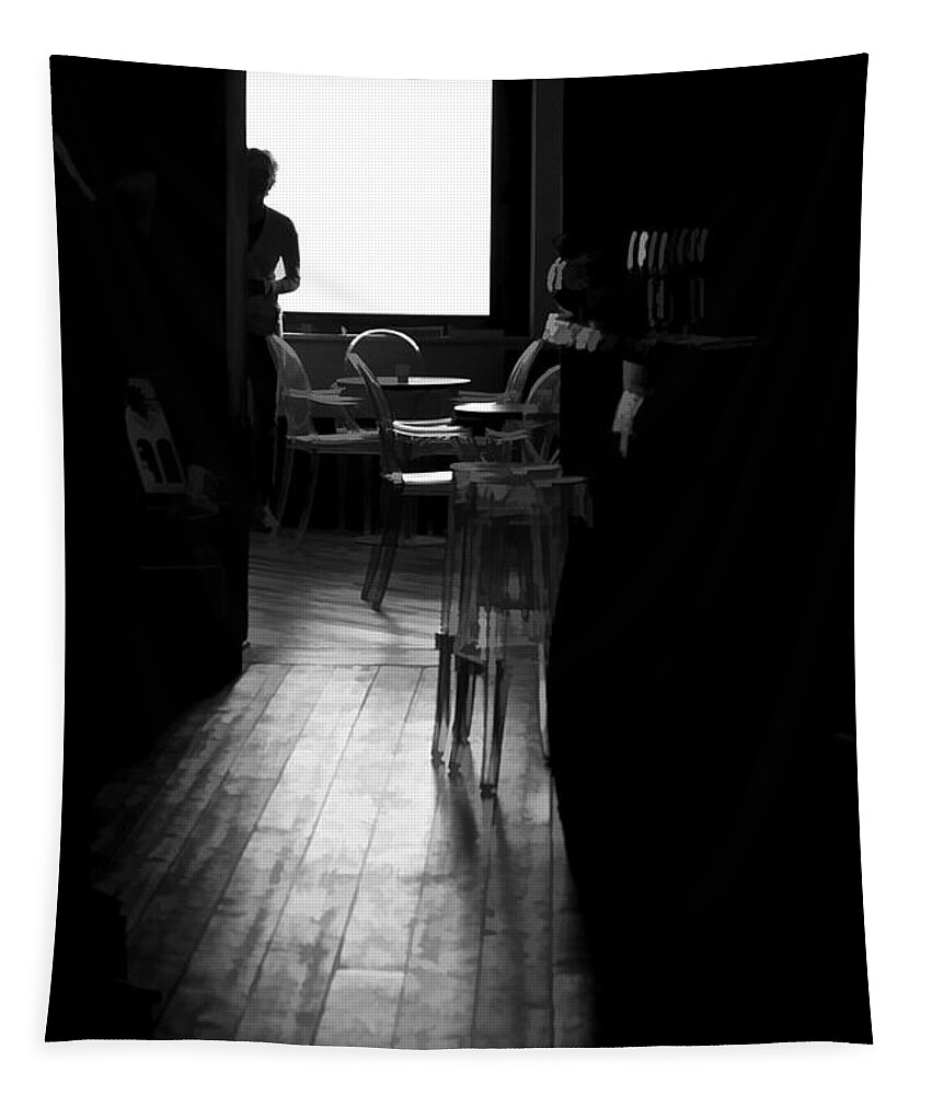 Black And White Tapestry featuring the photograph Silhouette - Searching for the Meaning of Life by David Letts