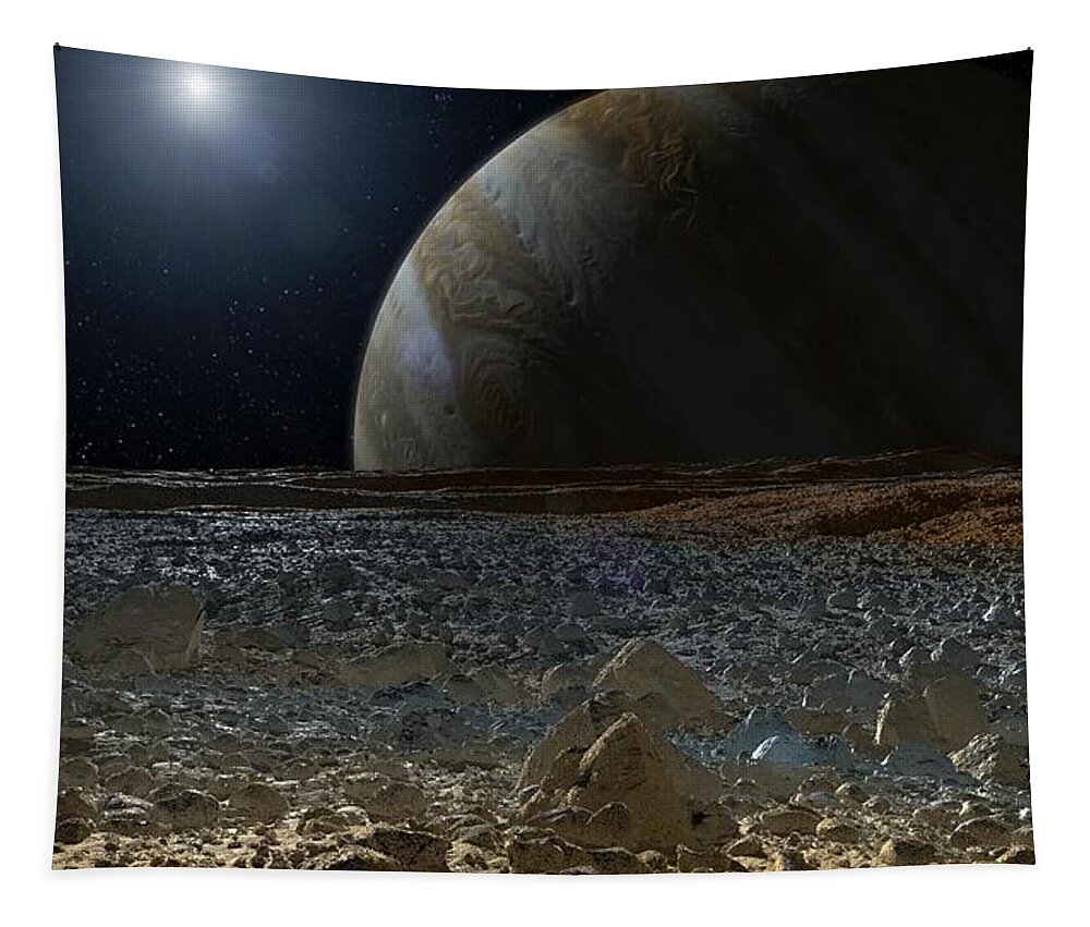 Simulated View From Europa's Surface Tapestry featuring the photograph Simulated View from Europas Surface by Jpl