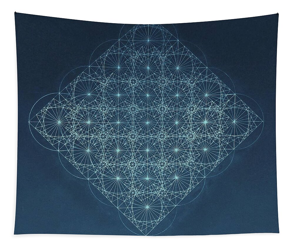 Fractal Tapestry featuring the drawing Sine Cosine and Tangent Waves by Jason Padgett