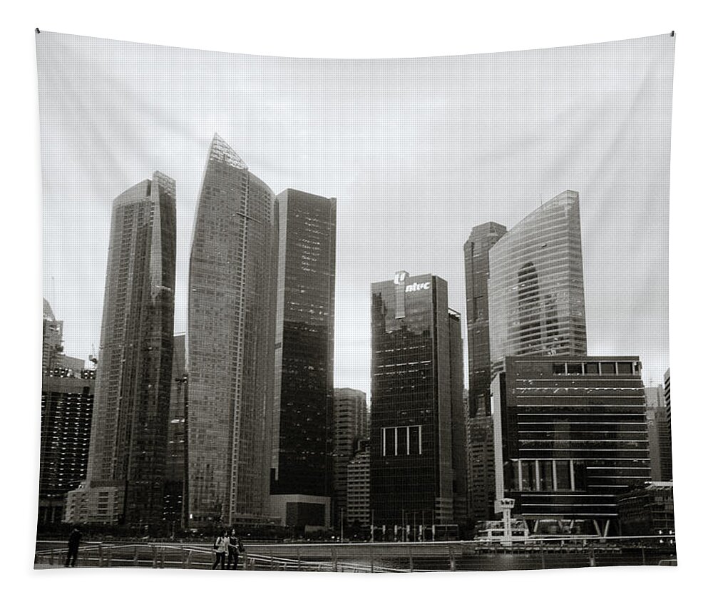 Singapore Tapestry featuring the photograph Singapore Skyscrapers by Shaun Higson