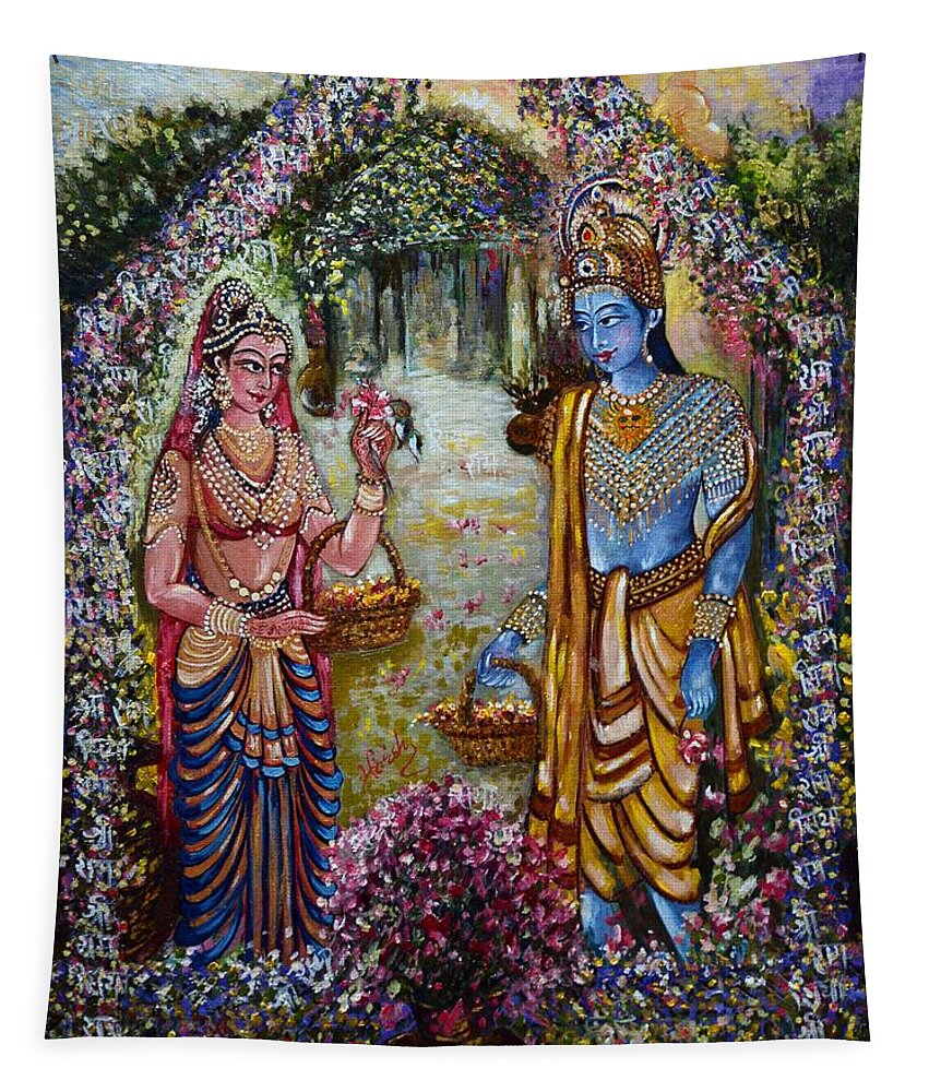 Rama Tapestry featuring the painting Sita Ram by Harsh Malik
