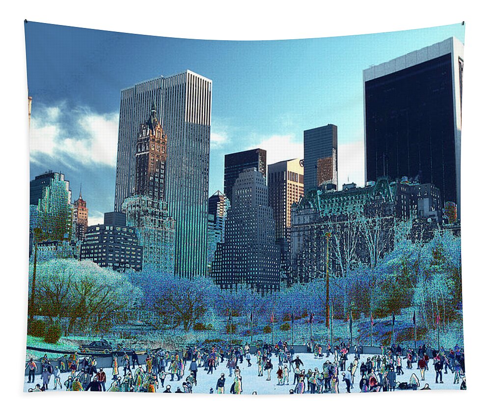 Ice Skating Tapestry featuring the photograph Skating Fantasy Wollman Rink New York City by Tom Wurl