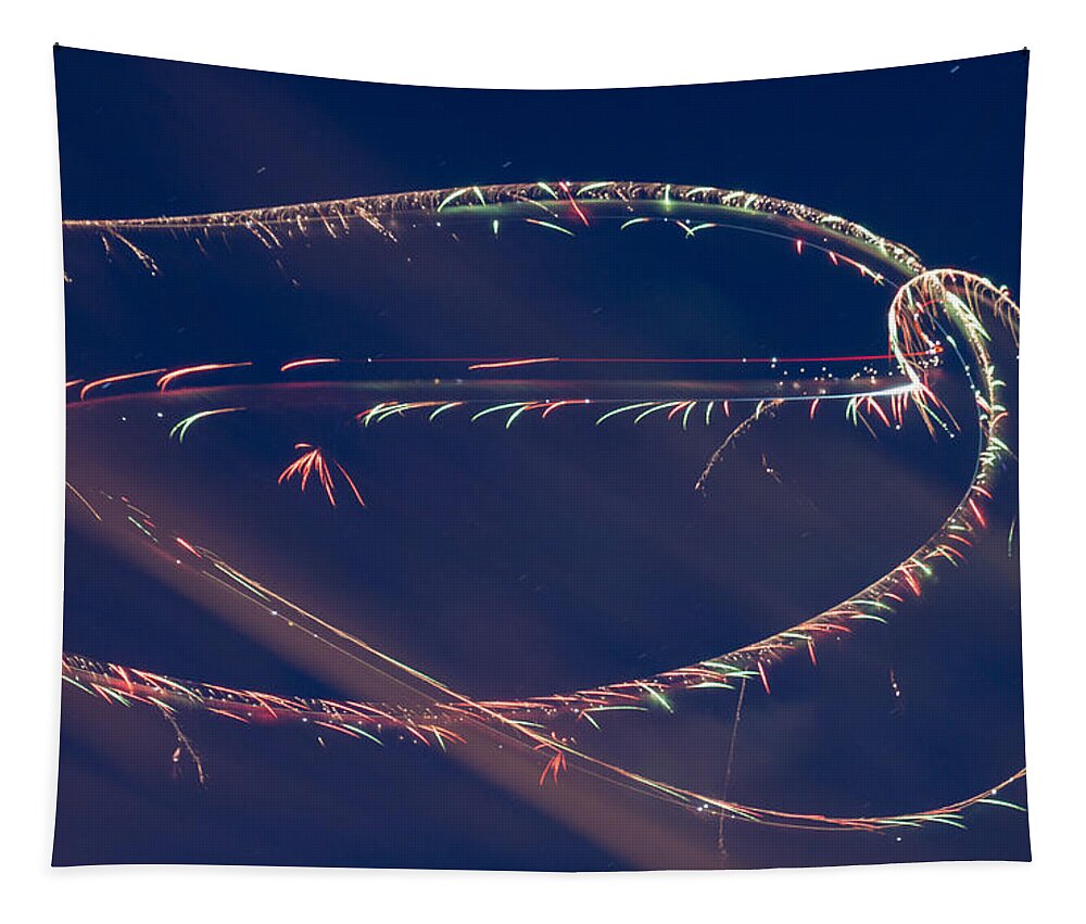 Bill Pevlor Tapestry featuring the photograph Sky Light Trails by Bill Pevlor