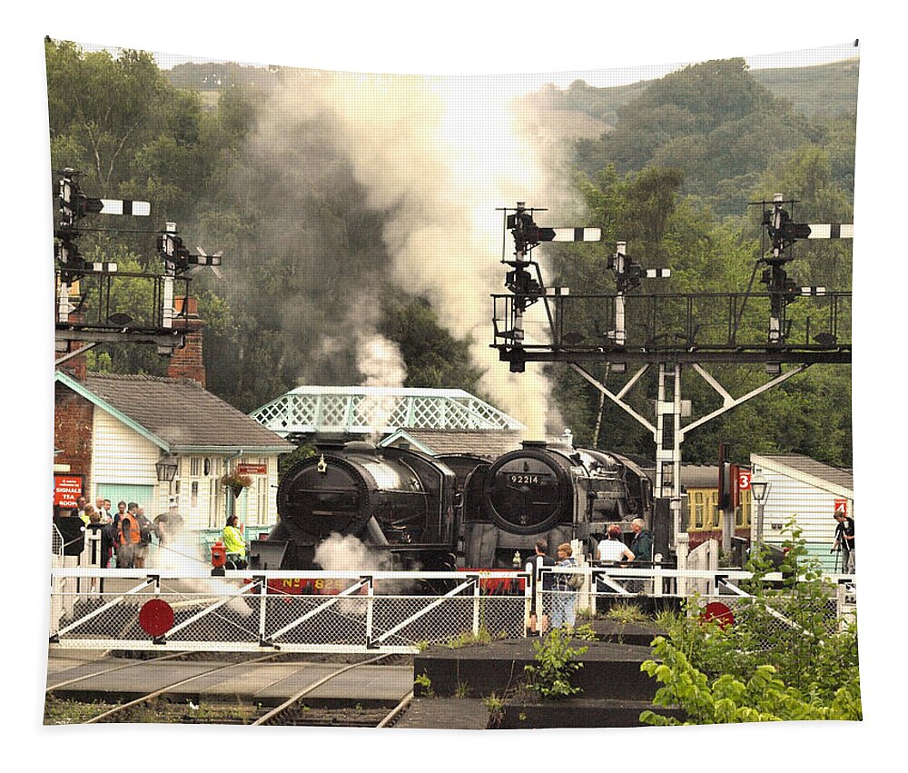 Railways Tapestry featuring the photograph Smoke And Steam by Richard Denyer