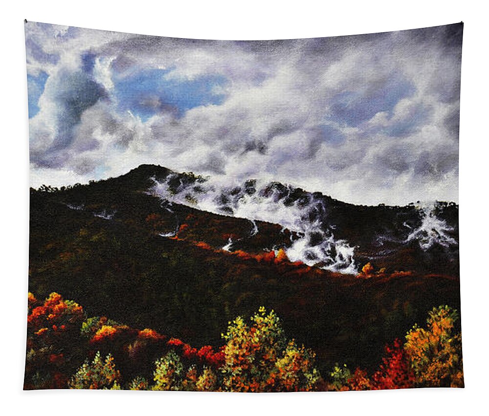 Smoky Mountains Tapestry featuring the painting Smoky Mountain Angel Hair by Craig Burgwardt