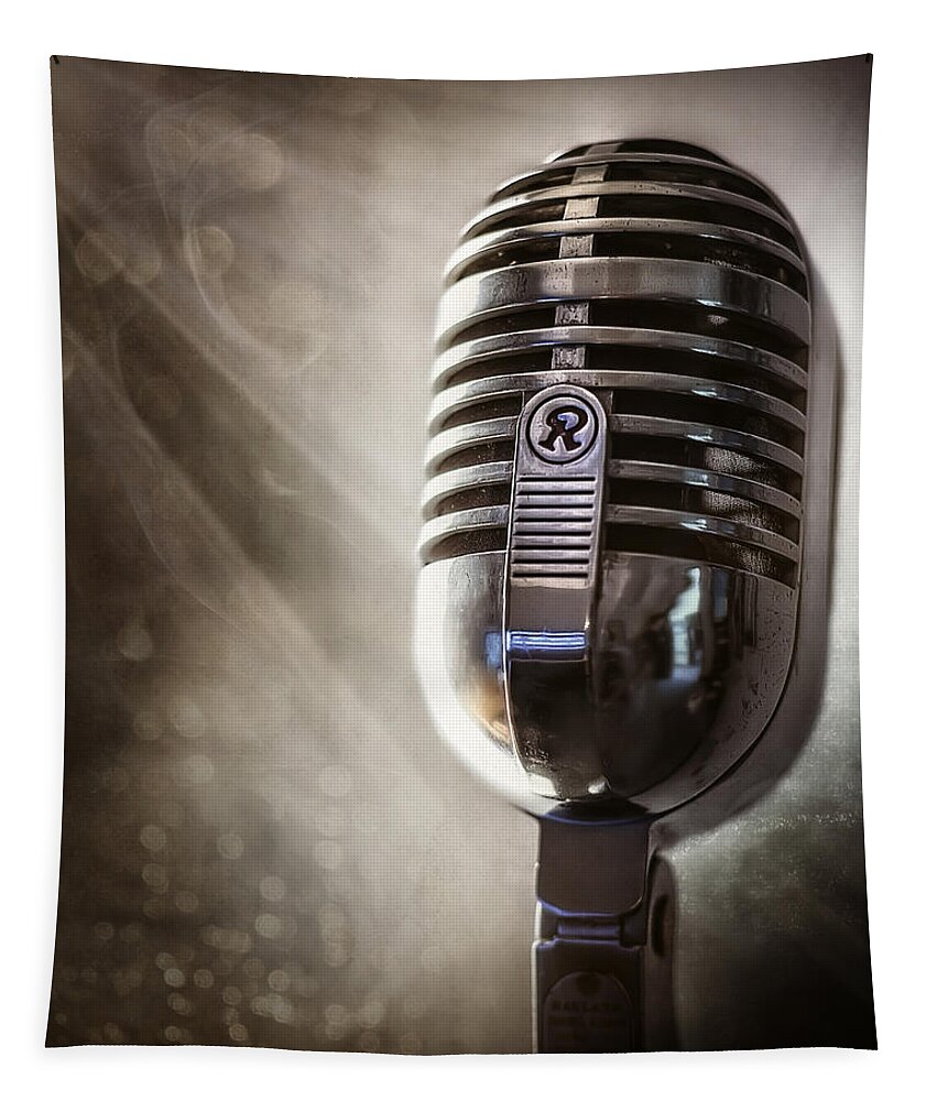 Mic Tapestry featuring the photograph Smoky Vintage Microphone by Scott Norris