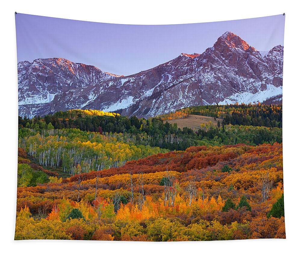 Sneffels Tapestry featuring the photograph Sneffels Sunset by Darren White
