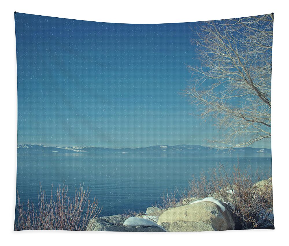 Lake Tahoe Tapestry featuring the photograph Snowing in Tahoe by Kim Hojnacki