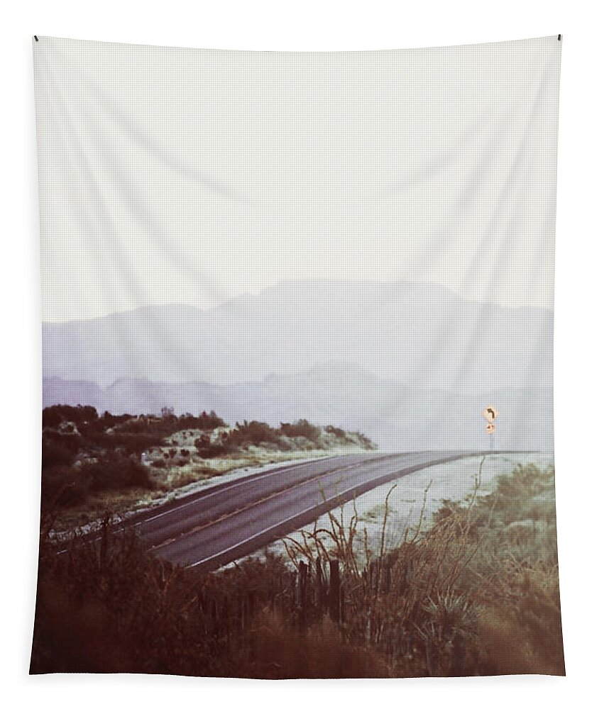 Road Tapestry featuring the photograph Somewhere by Trish Mistric
