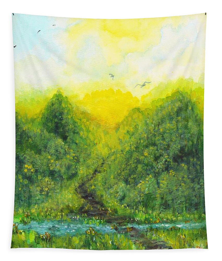 Sonsoshone Tapestry featuring the painting Sonsoshone by Holly Carmichael