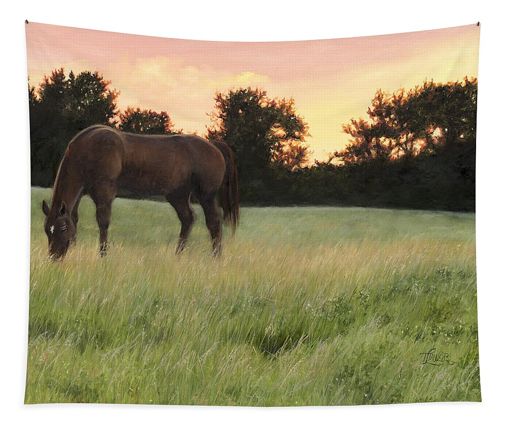 Horse Tapestry featuring the painting Sorrel Beauty by Tammy Taylor