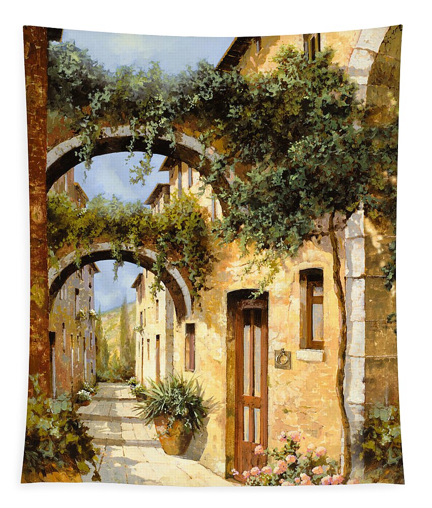 Arch Tapestry featuring the painting Sotto Gli Archi by Guido Borelli