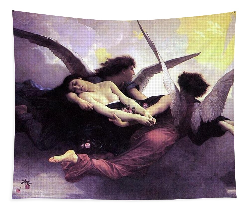 Bouguereau Tapestry featuring the painting Soul Carried To Heaven by Pam Neilands