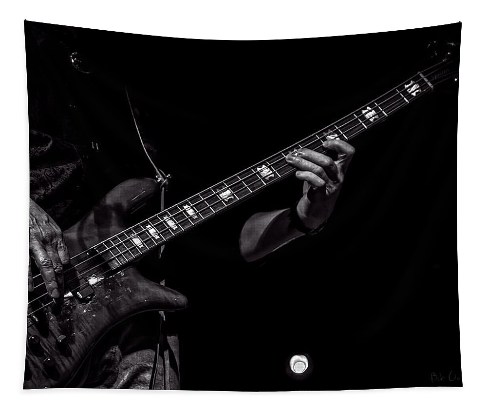 Bass Tapestry featuring the photograph Sounds In The Night Bass Man by Bob Orsillo