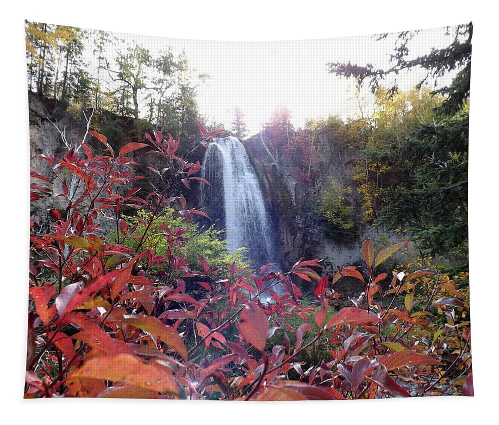 Landscape Tapestry featuring the photograph Spearfish Falls by Fiskr Larsen