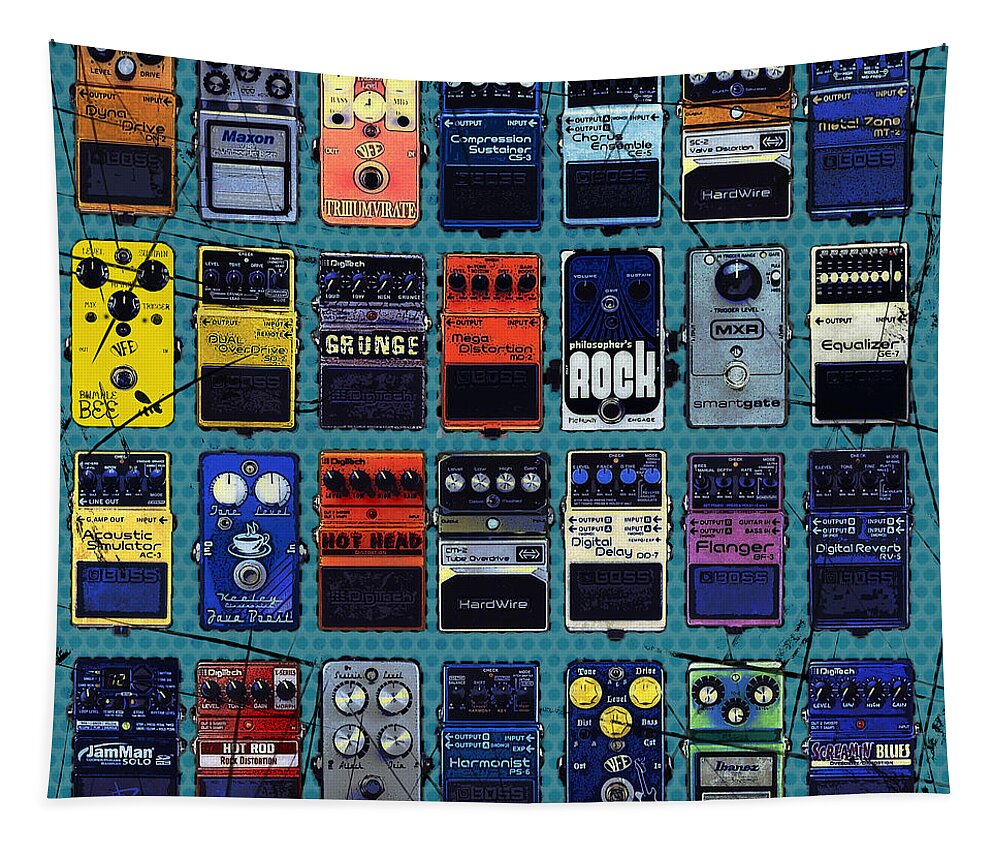 Guitar Tapestry featuring the mixed media Special Effects by Russell Pierce