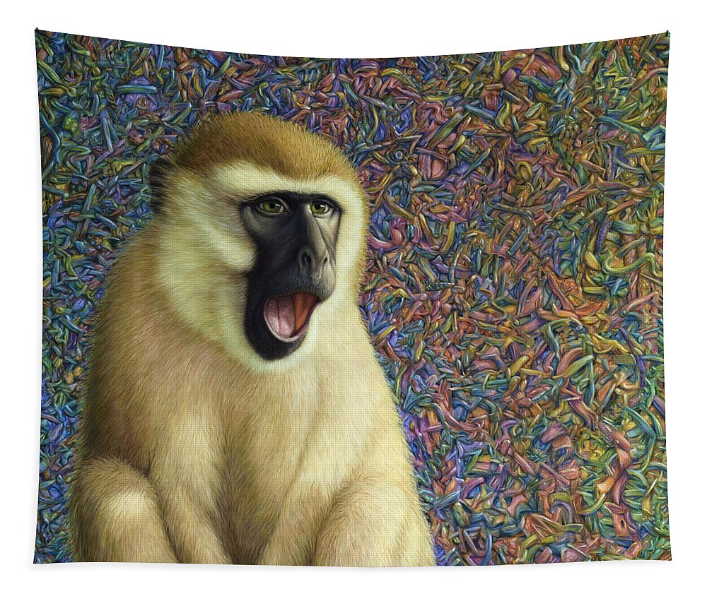 Monkey Tapestry featuring the painting Speechless by James W Johnson