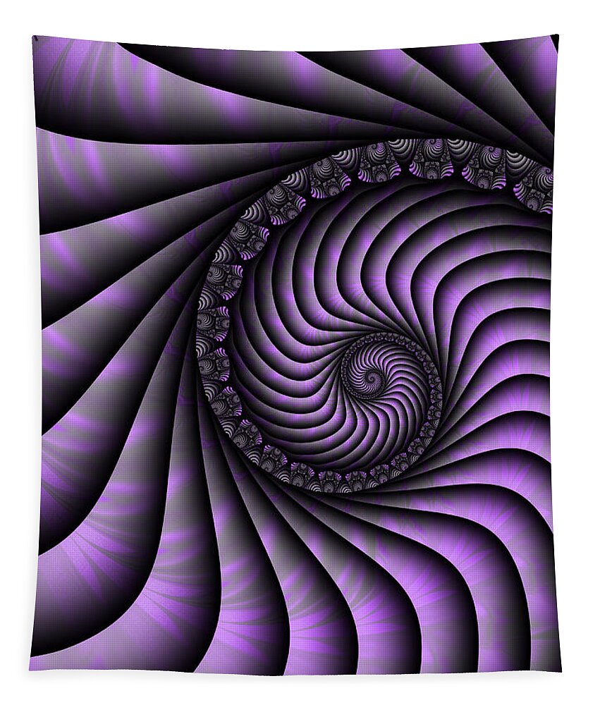 Digital Art Tapestry featuring the digital art Spiral Purple and Grey by Gabiw Art