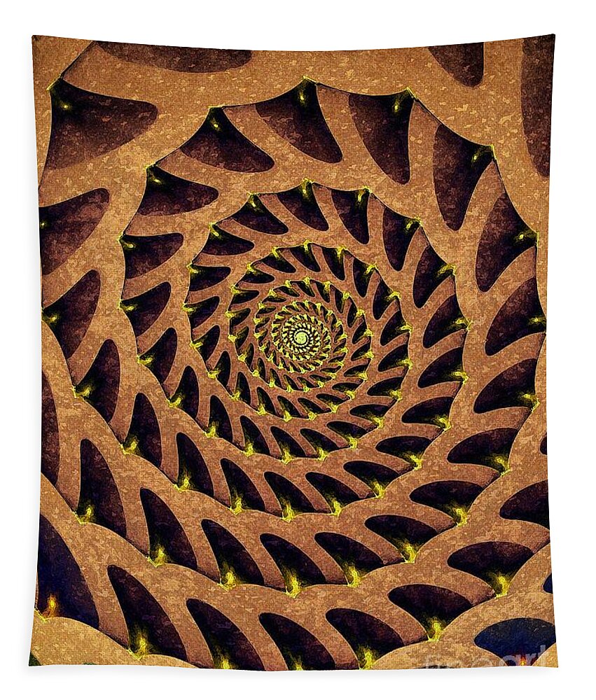 Abstract Tapestry featuring the digital art Spiral Stairs by Klara Acel