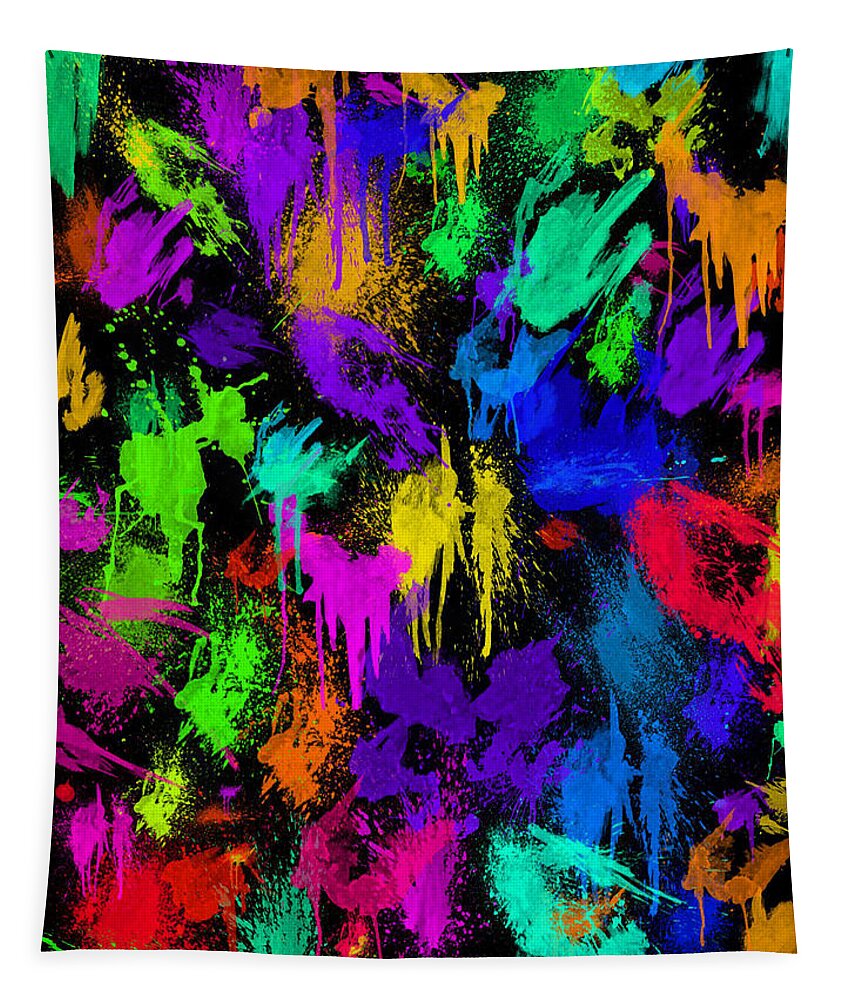 Digital Tapestry featuring the digital art Splattered One by Rhonda Barrett