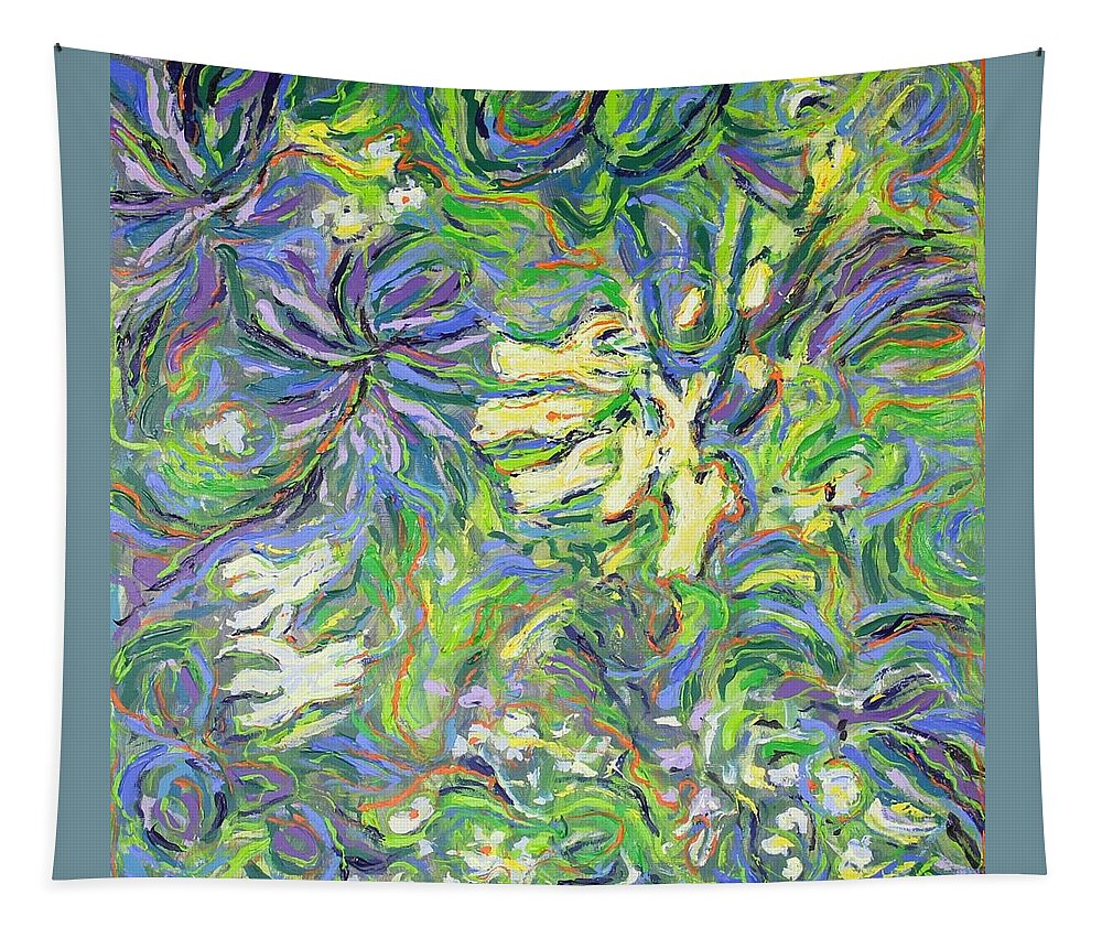 Abstract Tapestry featuring the painting Spring Exuberance 2 by Zofia Kijak
