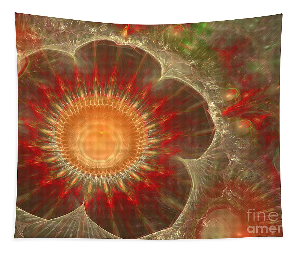 Abstract Tapestry featuring the digital art Spring flower by Martin Capek