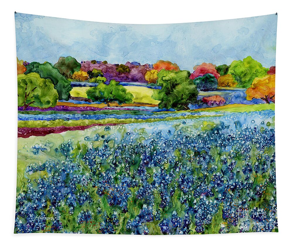 Bluebonnet Tapestry featuring the painting Spring Impressions by Hailey E Herrera
