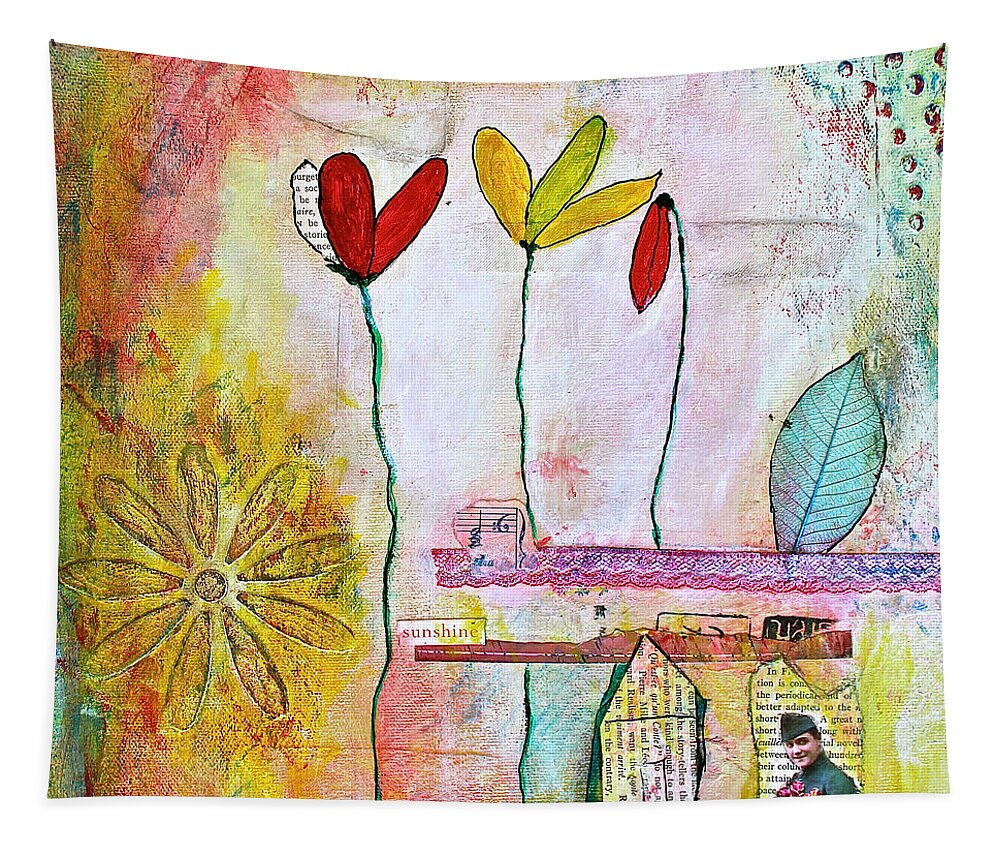Texture Tapestry featuring the mixed media Spring In His Home Town by Bellesouth Studio