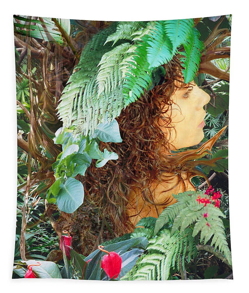 Spring Tapestry featuring the digital art Spring Lady by Lisa Yount