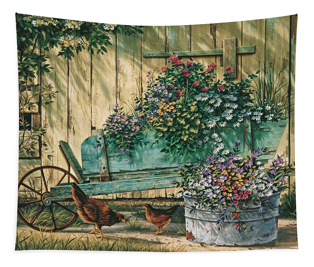 Michael Humphries Tapestry featuring the painting Spring Social by Michael Humphries