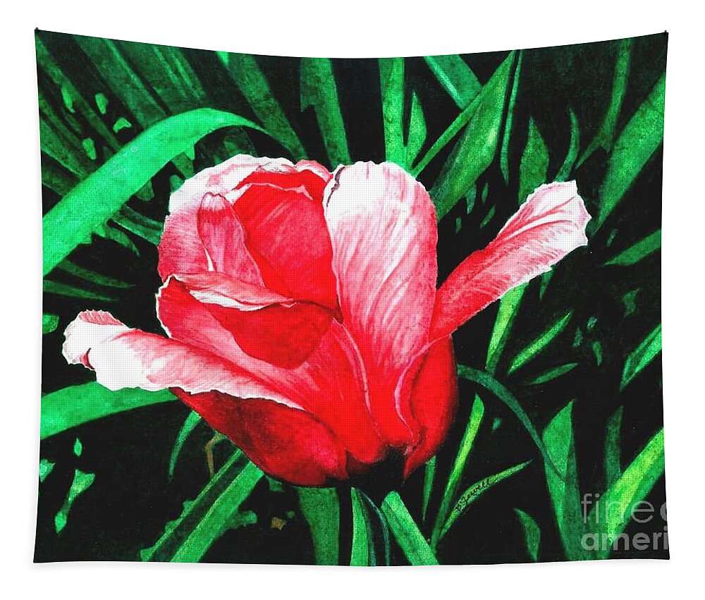 Flower Tapestry featuring the painting Spring Solo by Barbara Jewell