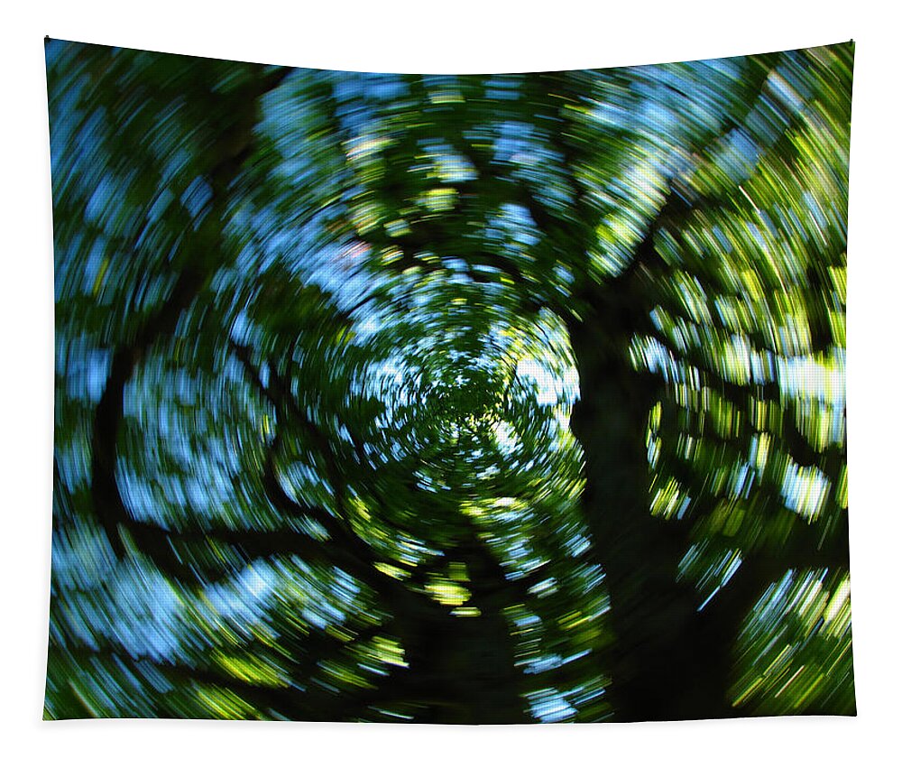 Intentional Camera Movement Tapestry featuring the photograph Spring Tree Carousel by Juergen Roth