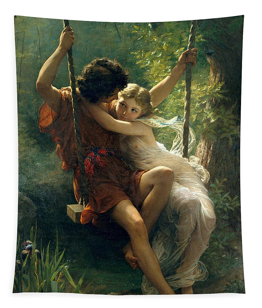 Pierre Auguste Cot Tapestry featuring the painting Springtime by Pierre Auguste Cot
