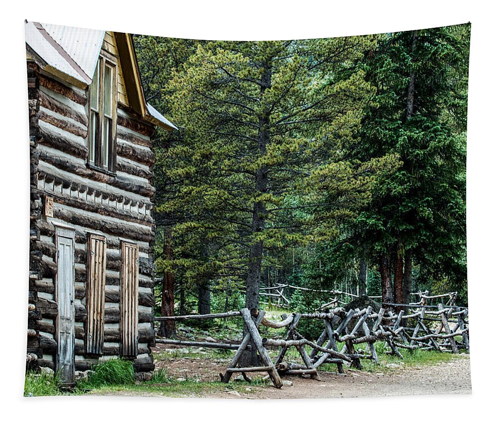 Colorado Tapestry featuring the photograph St. Elmo Cabin by Dawn Key