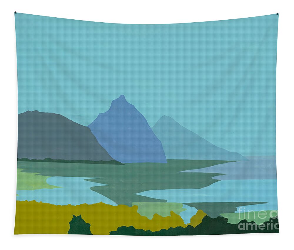 Canvas Prints Tapestry featuring the painting St. Lucia - W. Indies II by Elisabeta Hermann