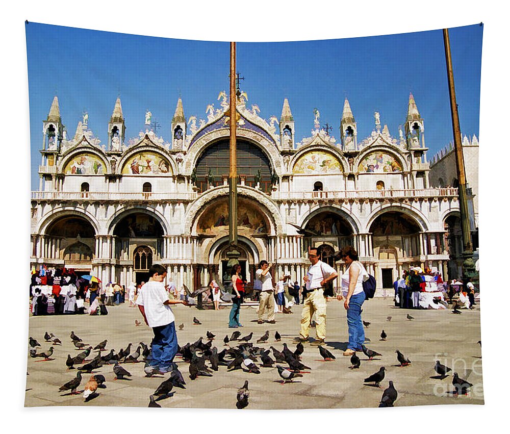 St. Mark's Basilica Tapestry featuring the photograph St. Mark's Basilica by Allen Beatty