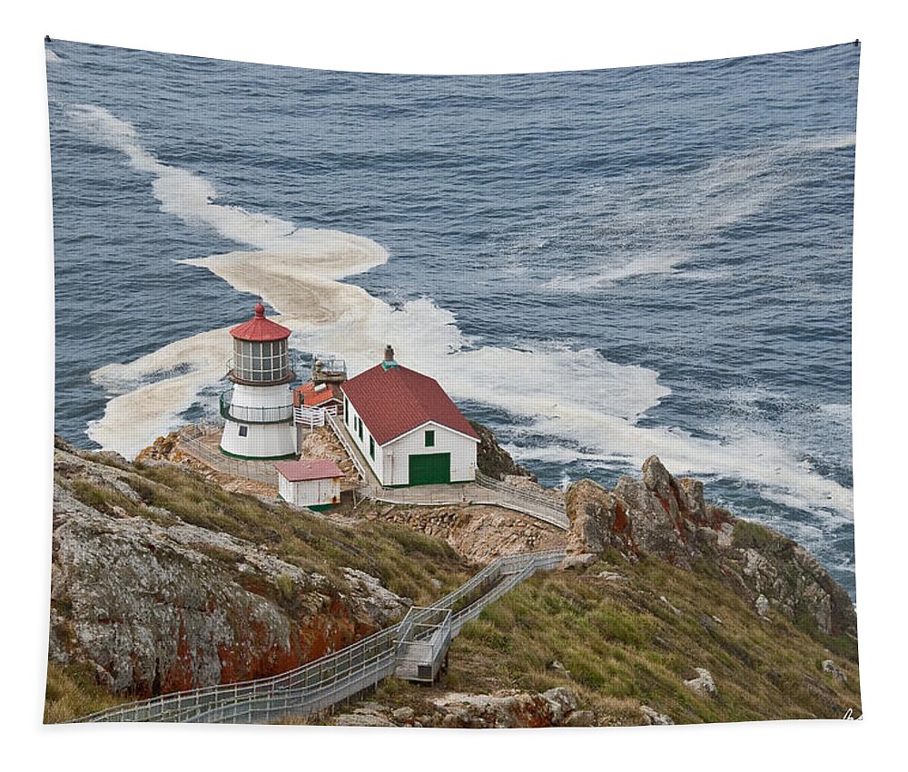 Architecture Tapestry featuring the photograph Stairway Leading to Point Reyes Lighthouse by Jeff Goulden