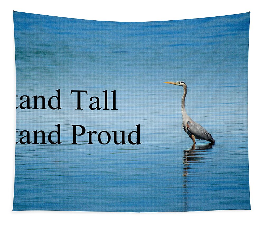 Great Blue Heron Tapestry featuring the photograph Stand Tall Stand Proud by Crystal Wightman