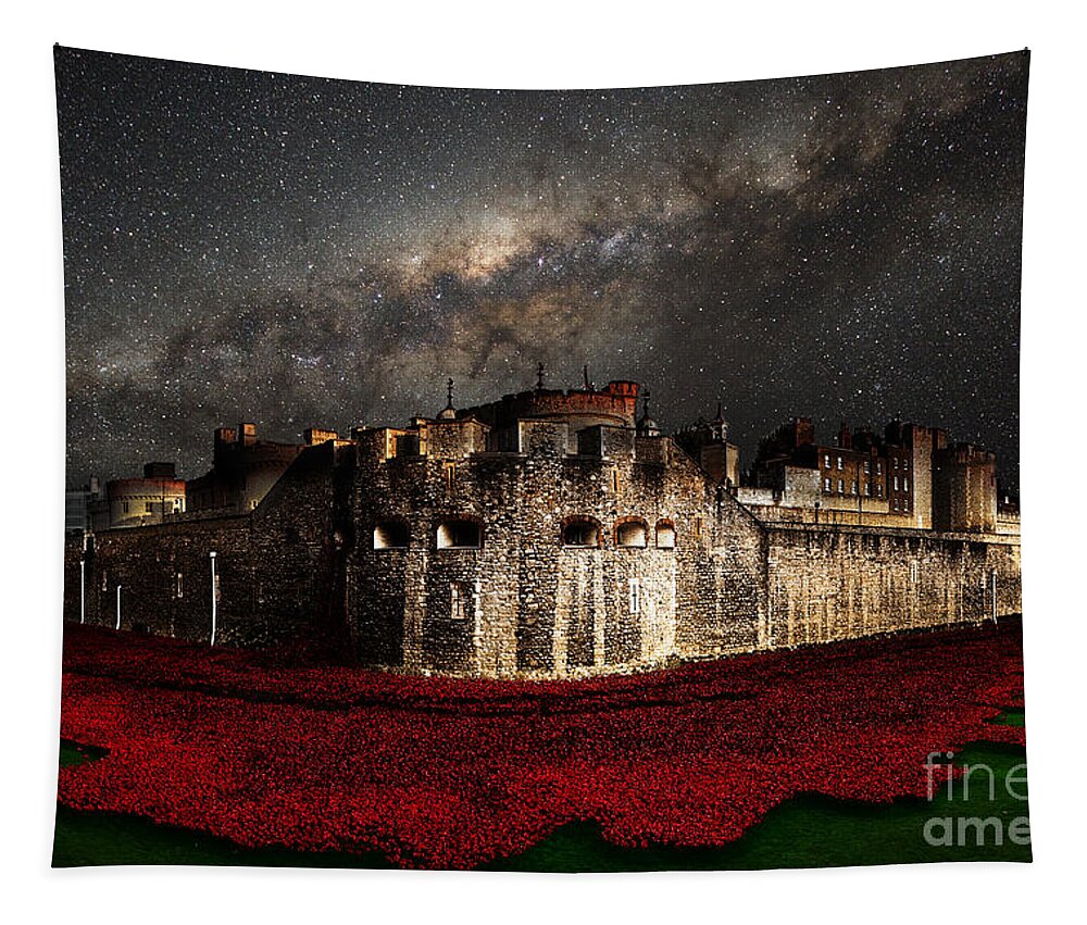 Stars Tapestry featuring the digital art Starry Night by Airpower Art