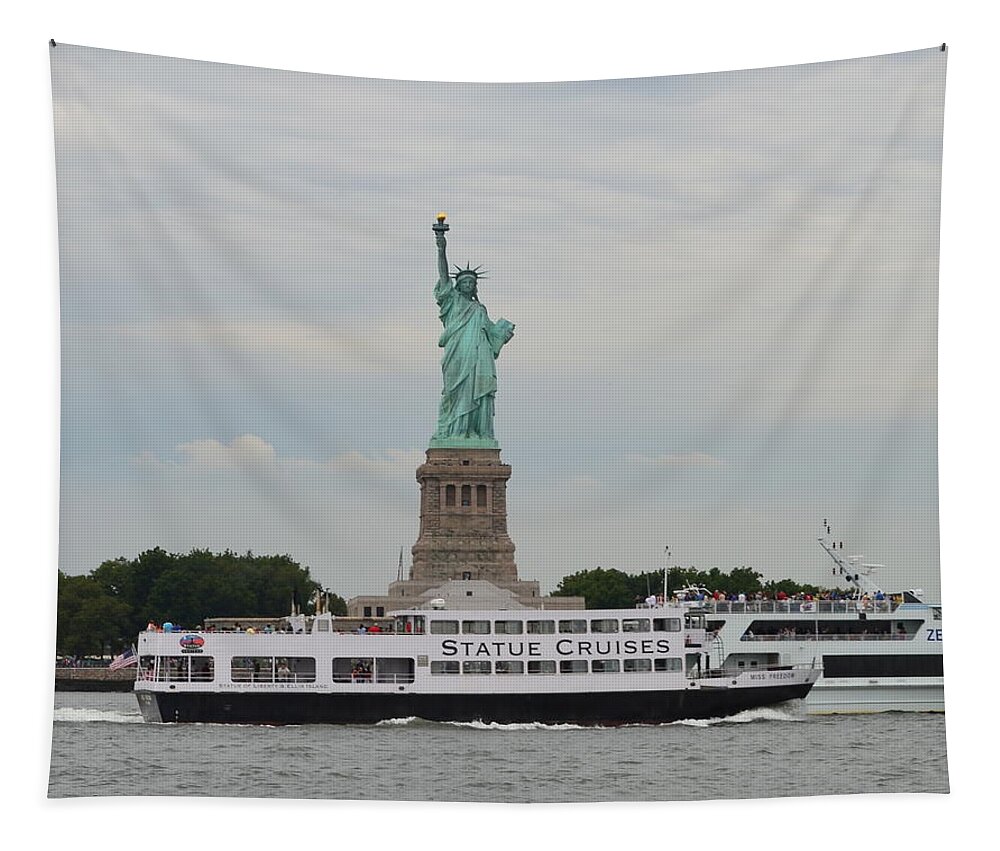 Liberty Tapestry featuring the photograph Statue Cruises by Richard Bryce and Family