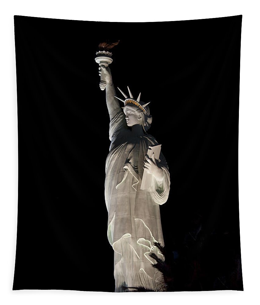 Statue Tapestry featuring the photograph Statue of Liberty After Midnight by Ivete Basso Photography