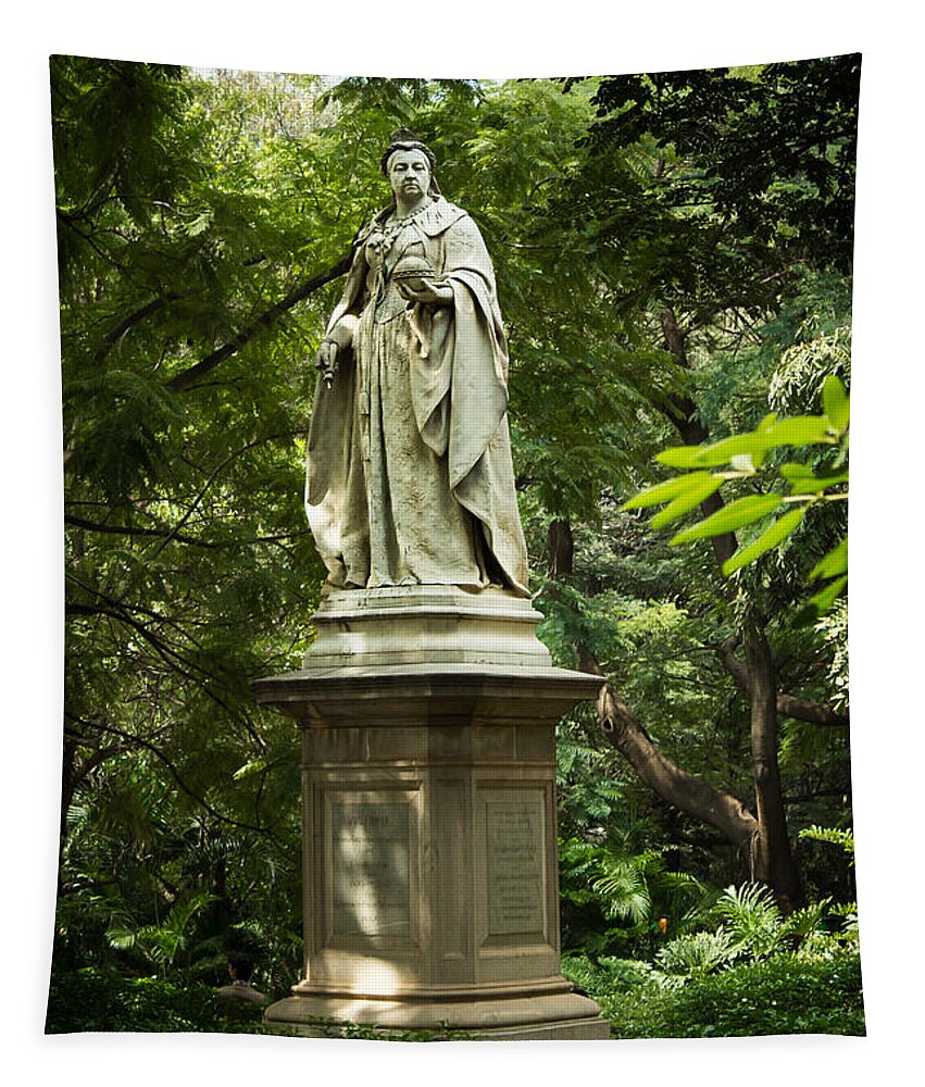 Statue Tapestry featuring the photograph Statue of Queen Victoria at Cubbon Park Bangalore by SAURAVphoto Online Store