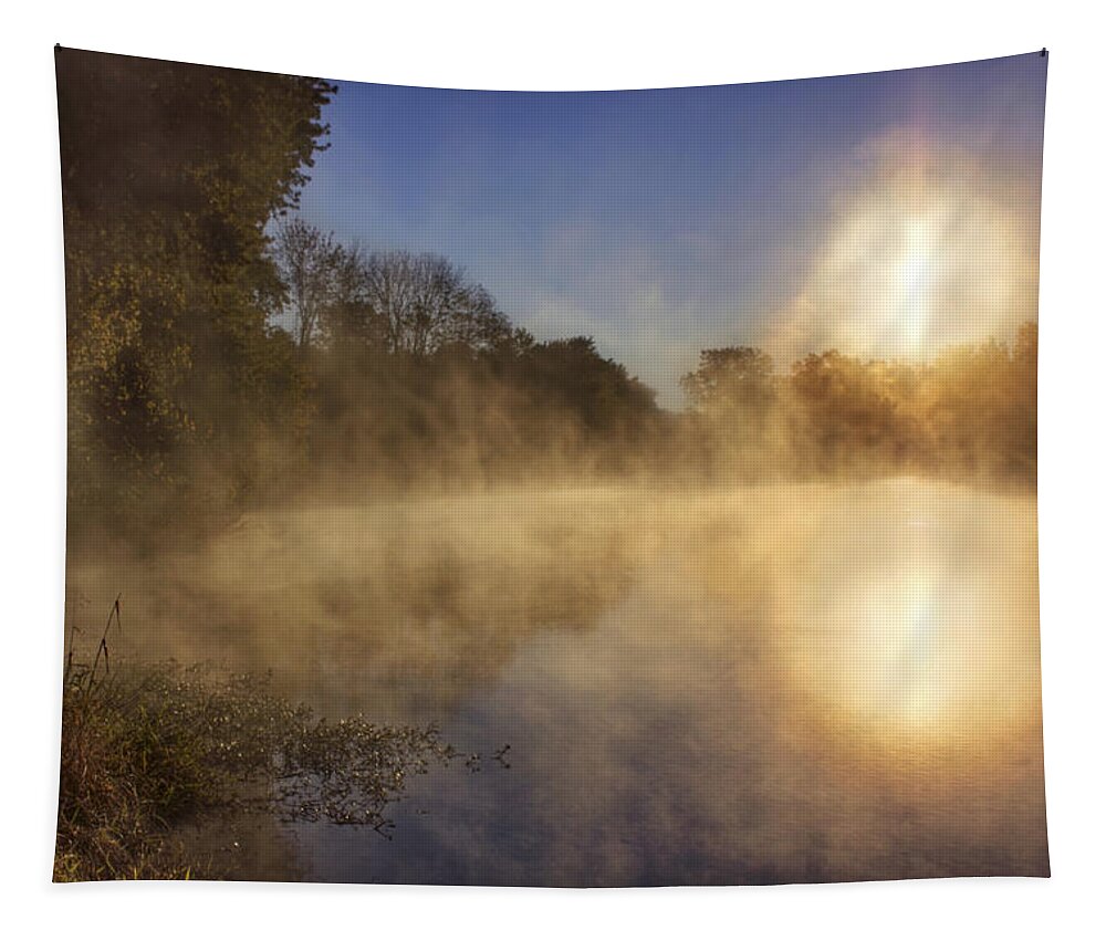 Steam Tapestry featuring the photograph Steam on the Water by Jason Politte