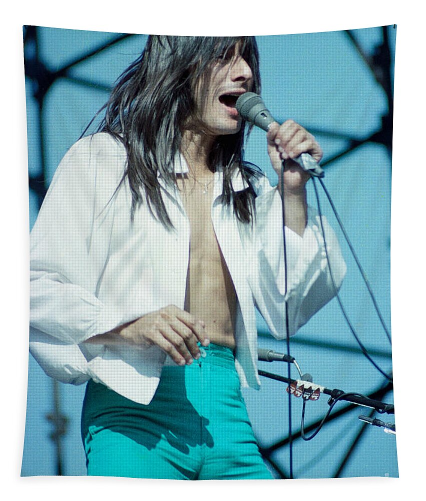 Concert Photos For Sale Tapestry featuring the photograph Steve Perry of Journey at Day on the Green - July 1980 by Daniel Larsen