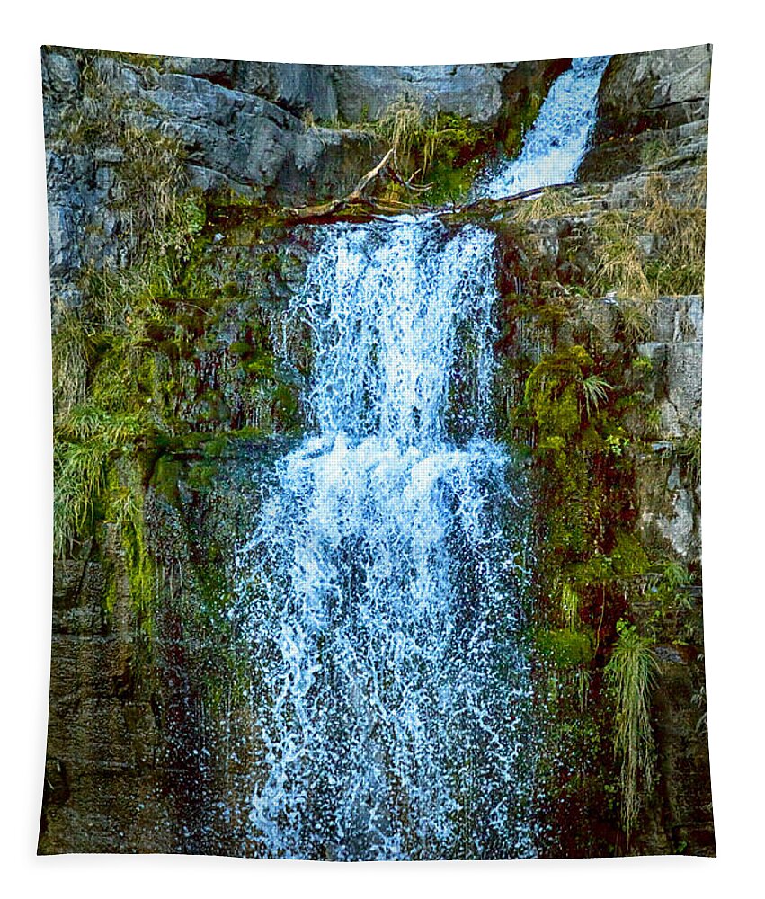 Stewart Falls Tapestry featuring the photograph Stewart Falls at Sundance by David Millenheft