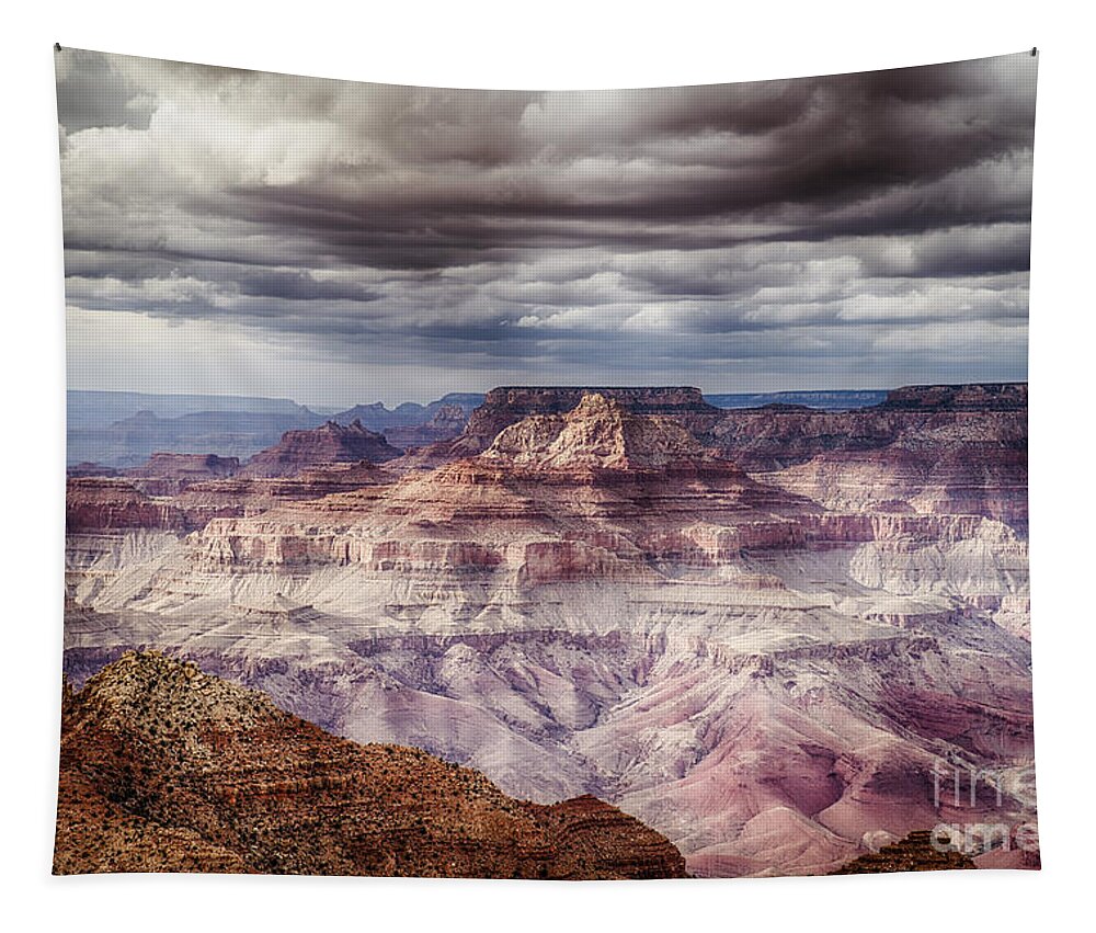 Arizona Tapestry featuring the photograph Stom at the Grand Canyon by Jennifer Magallon