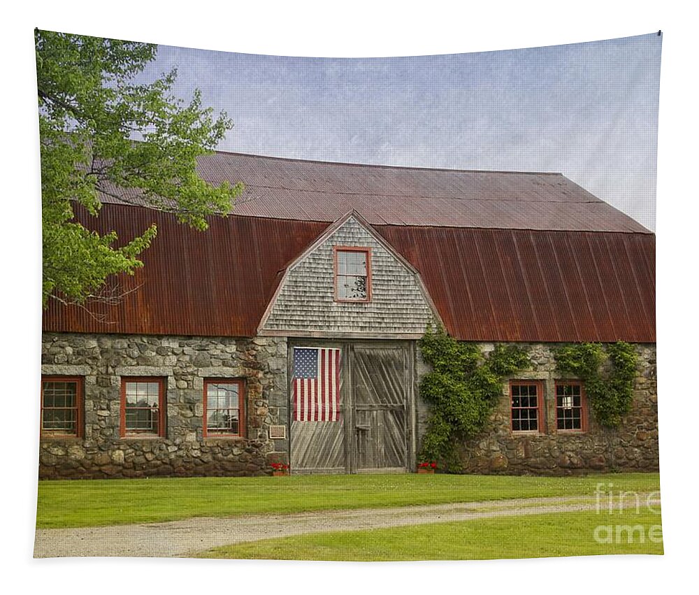 Maine Tapestry featuring the photograph Stone Barn by Karin Pinkham