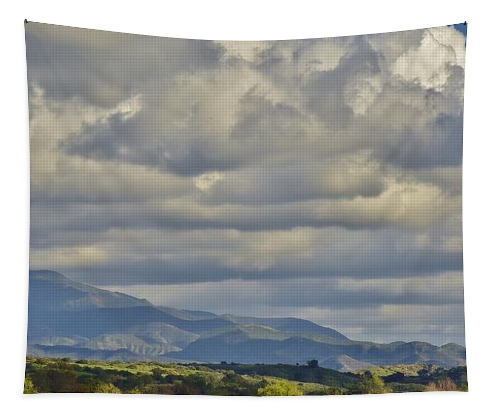 Linda Brody Tapestry featuring the photograph Storm Clouds from Santiago Canyon Road III by Linda Brody